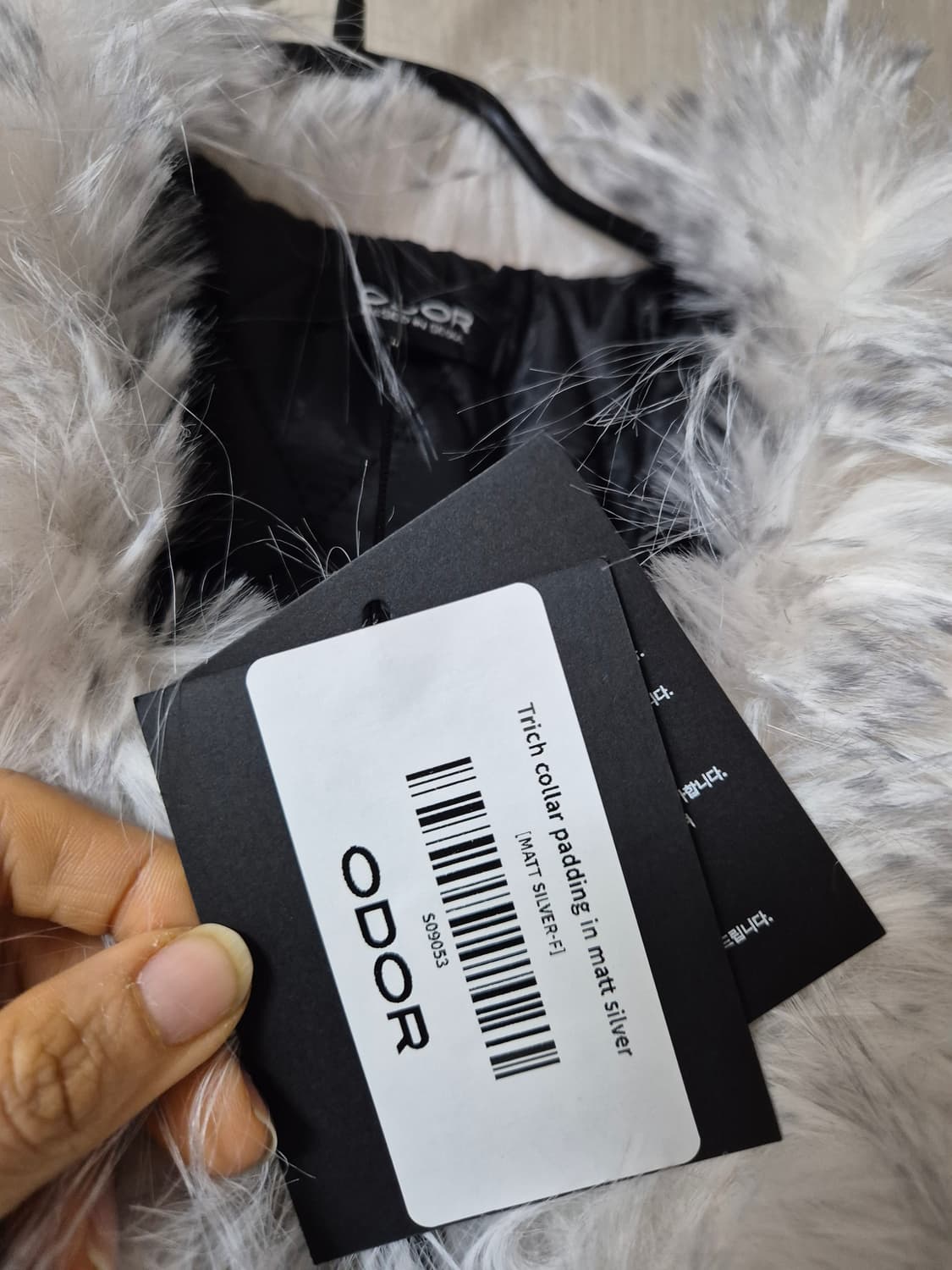 (새제품) 오도어 퍼 크롭 패딩 (25년) ODOR Trich colla 상품이미지6