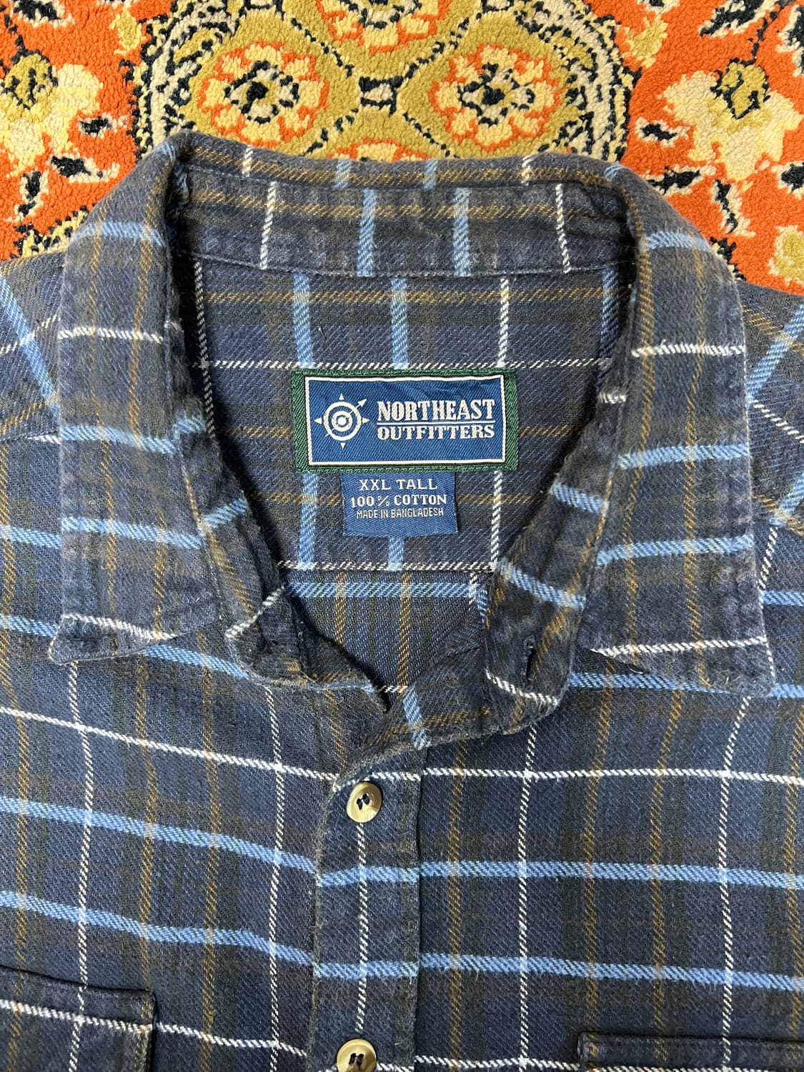 [XXL] Northeast Outfitters 네이비 체크 플란넬 셔츠 상품이미지2