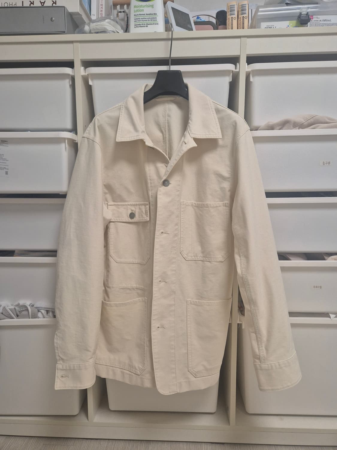 유니클로 코튼 워크 자켓 아이보리 M (100) 상품이미지1