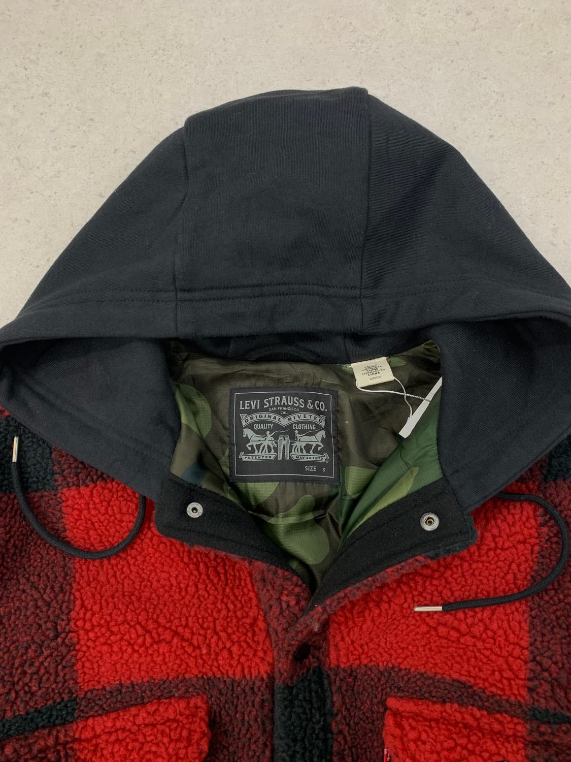 Levis 리바이스 체크 후드 플리스 자켓 상품이미지3