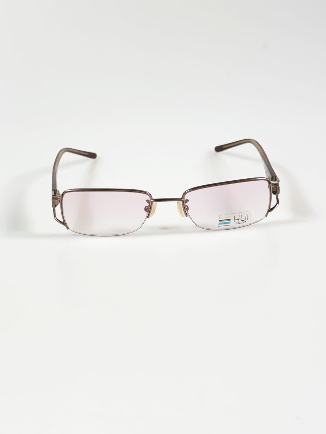HUI 메탈 스퀘어 반무테 틴트 프레임 빈티지 안경 상품이미지1