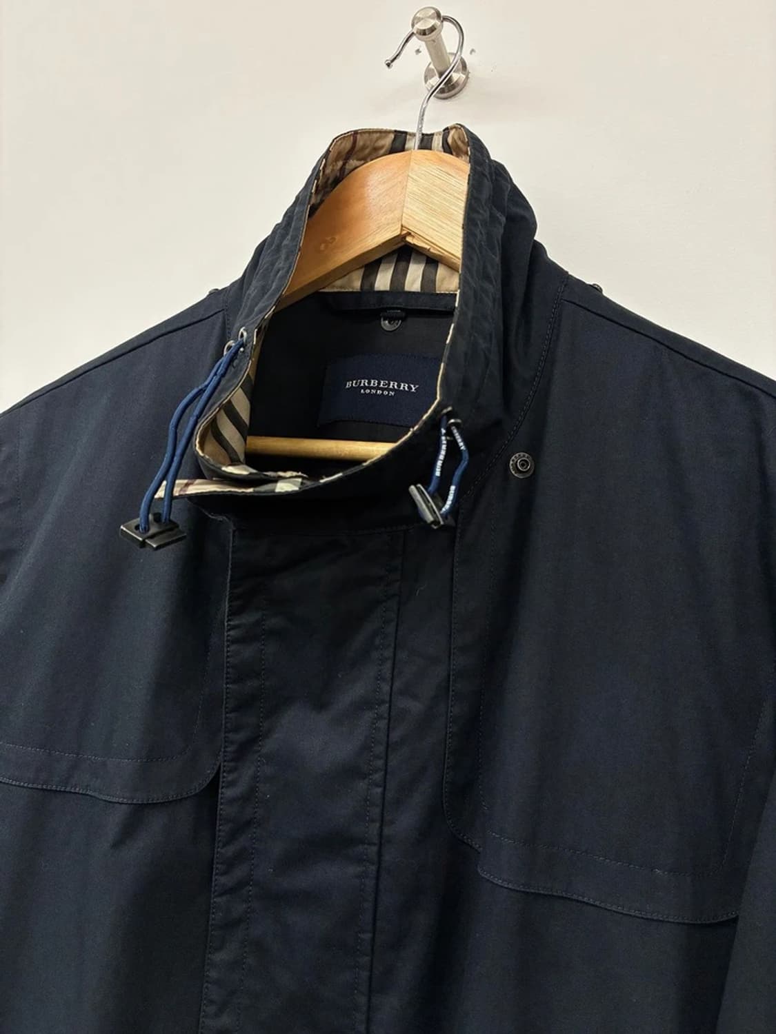버버리 00's 네이비 글렌체크 카라 자켓 PN9791 상품이미지6