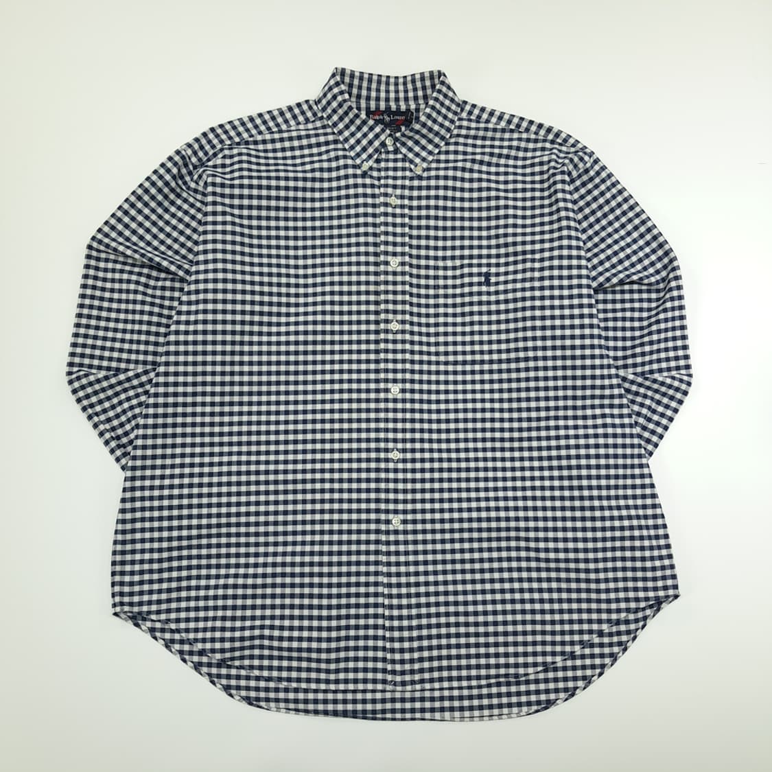 CN774 XL 폴로 랄프로렌 빅셔츠 네이비 깅엄체크 긴팔 셔츠 남방 상품이미지1
