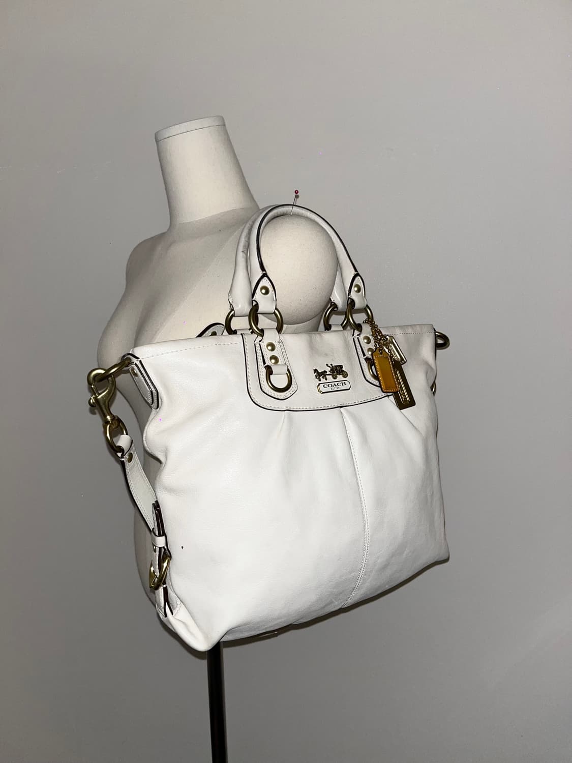 📦90s Coach allwhite shoulder bag 상품이미지3