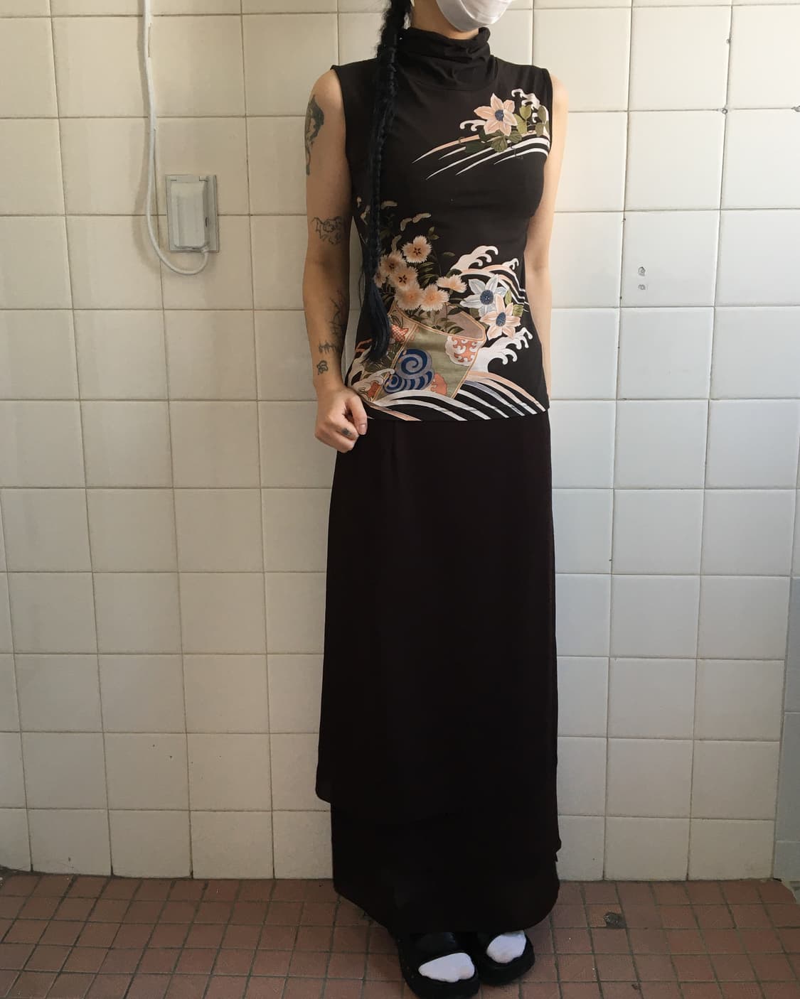 Oriental printing high neck sleeveless 상품이미지1