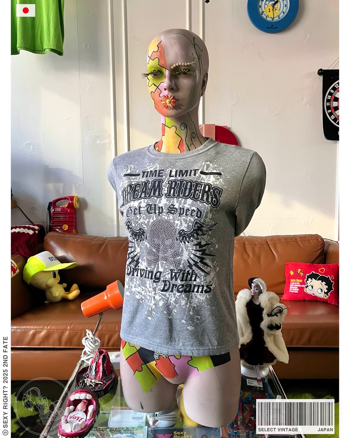 90s Jpn Skull Cubic Lettering Sweatshirt 상품이미지1