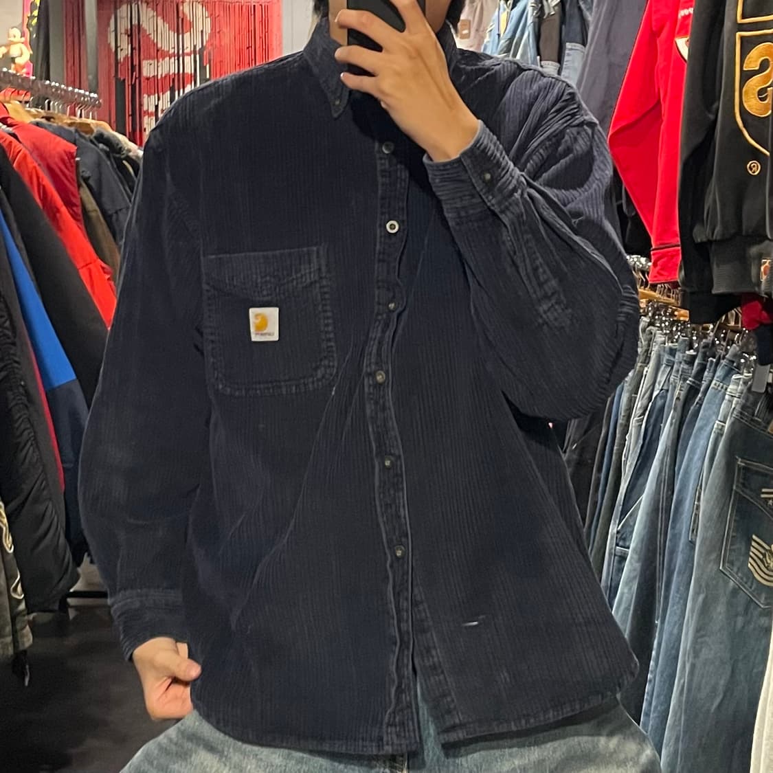 [IM] carhartt 칼하트 딥네이비 코듀로이 긴팔셔츠 상품이미지3
