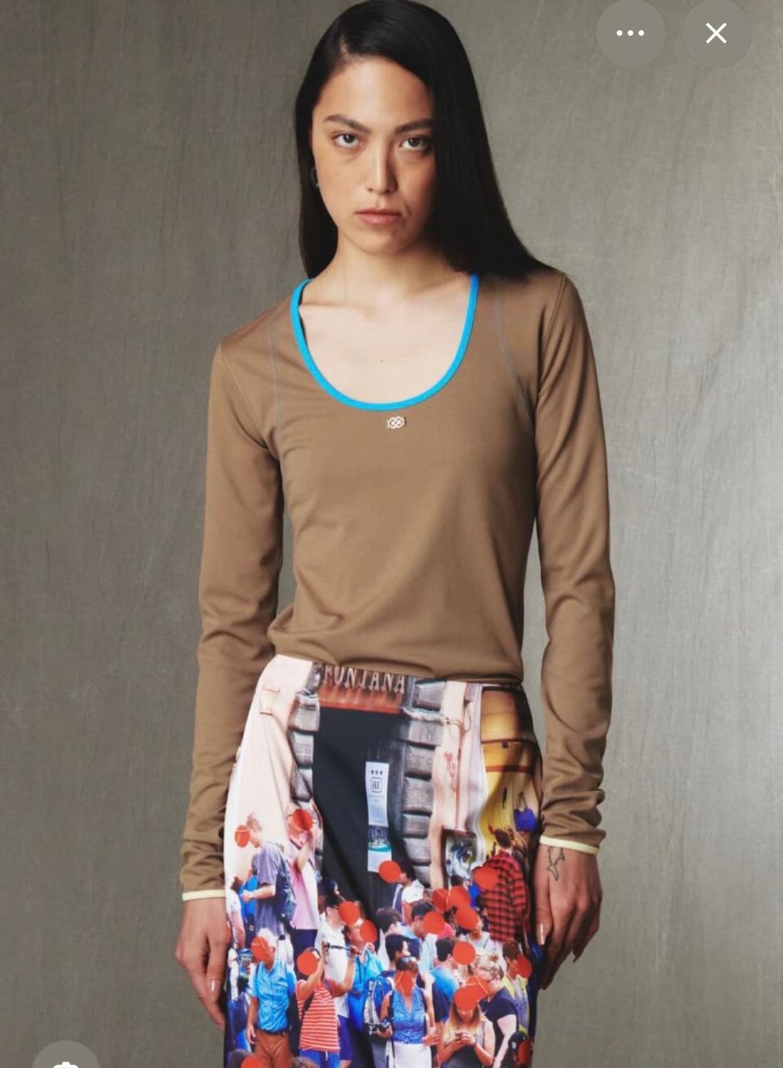 기준 유넥 롱슬리브 탑 베이지 상품이미지1