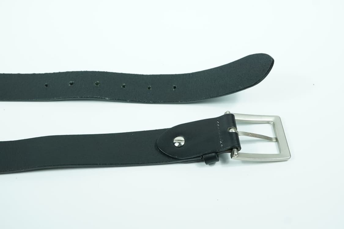 Smith 재패니즈 빈티지 블랙 레더 스퀘어 버클 벨트 상품이미지6