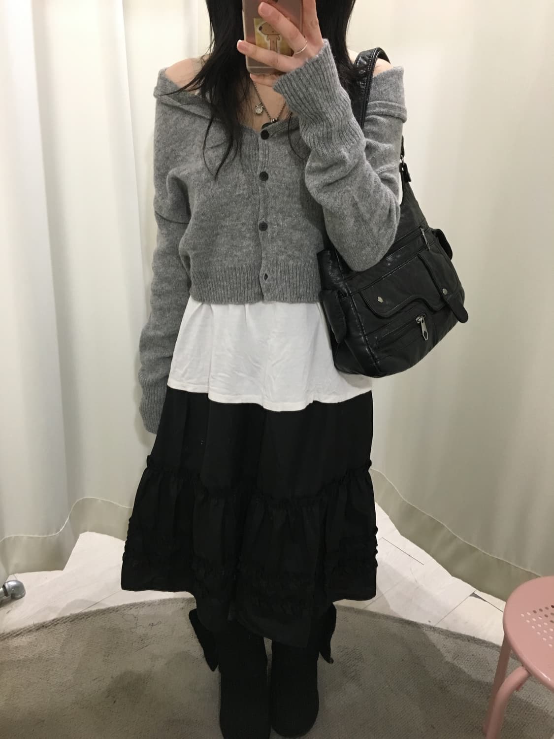 Humanwoman off shoulder cardigan 상품이미지3