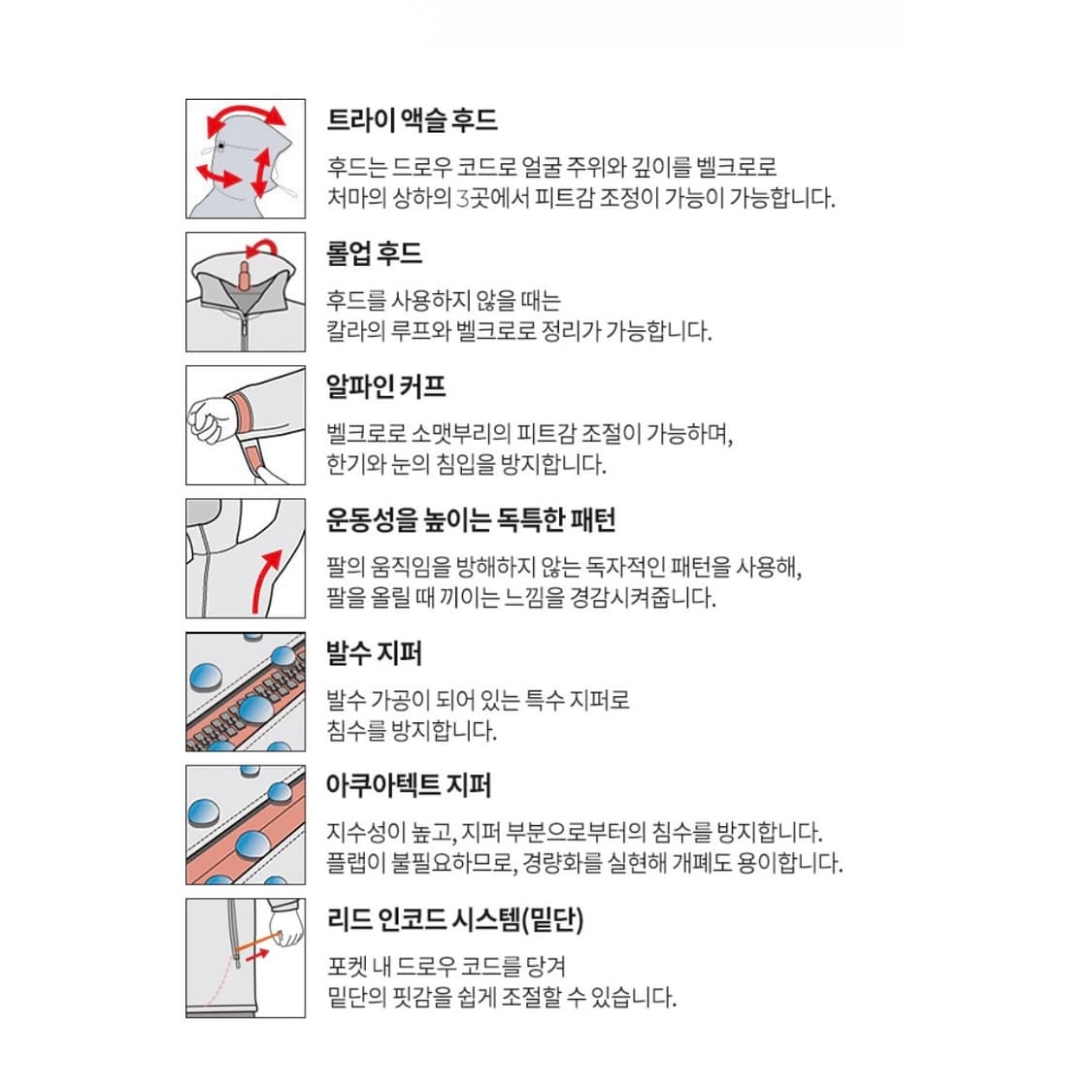 (MONT-BELL) 몽벨 레인 하이커 자켓 스카이 블루 (105,XL) 상품이미지6
