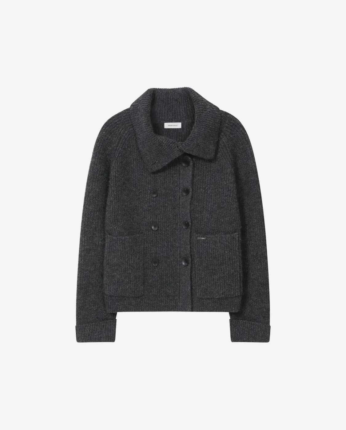 미세키서울 더블버튼 볼드 니트 차콜 상품이미지1