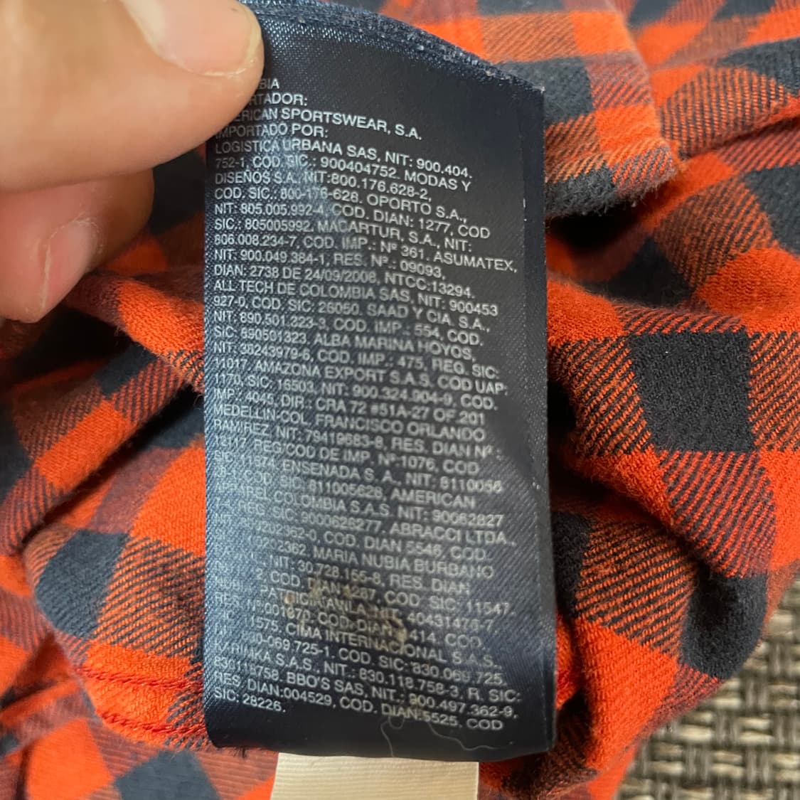 타미힐피거 오렌지 블루 체크 플란넬 뉴욕핏 셔츠 XL 상품이미지8