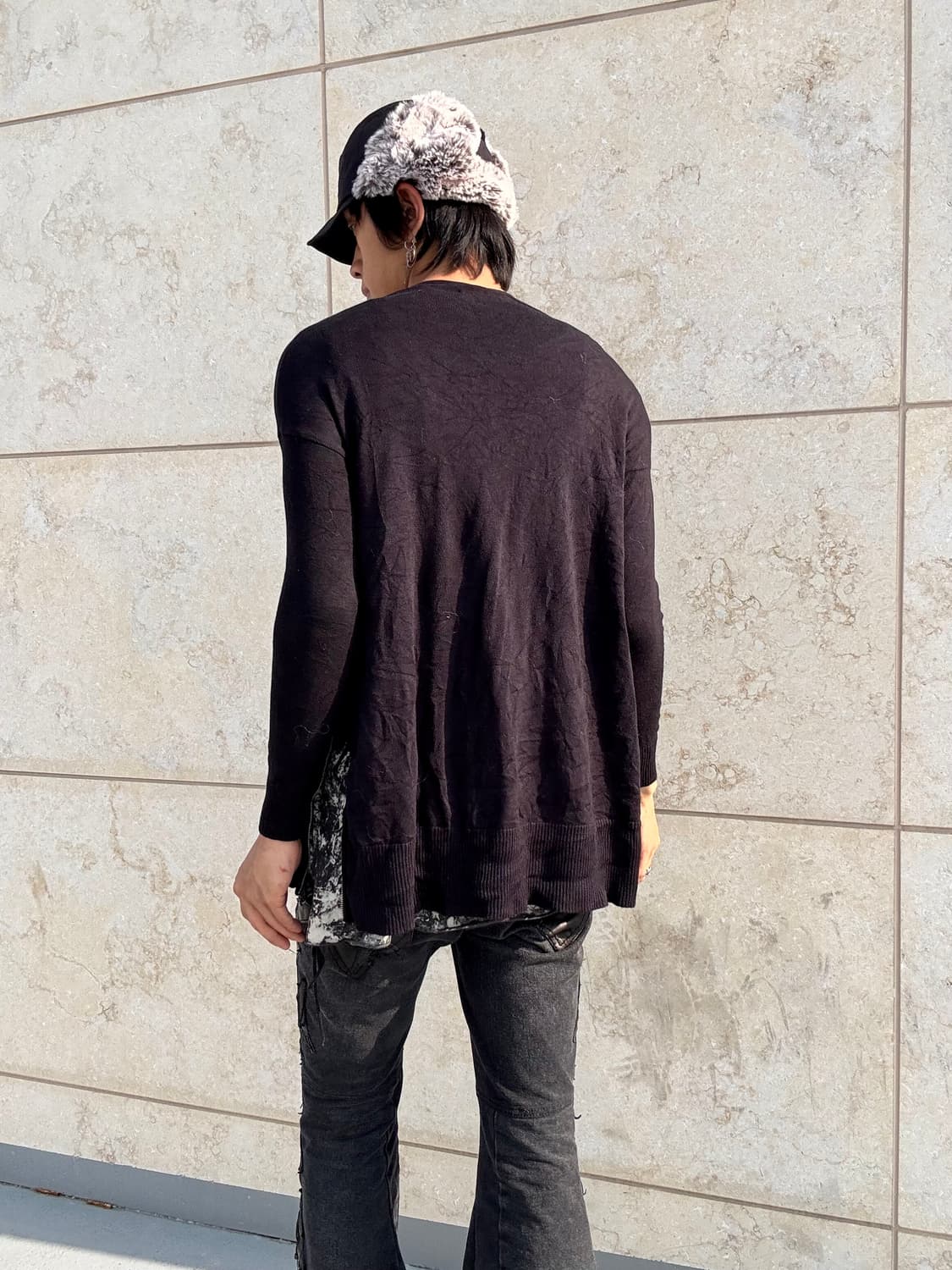 “Vintage” Zipper detail Black Cardigan 상품이미지9