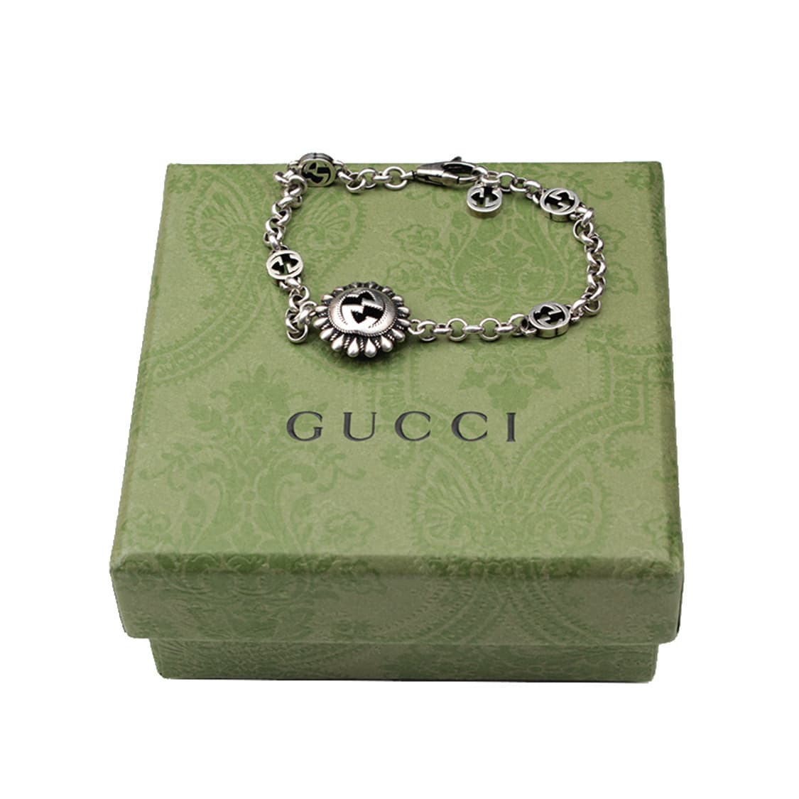 구찌 925 실버 GG 로고 참 팔찌 상품이미지4