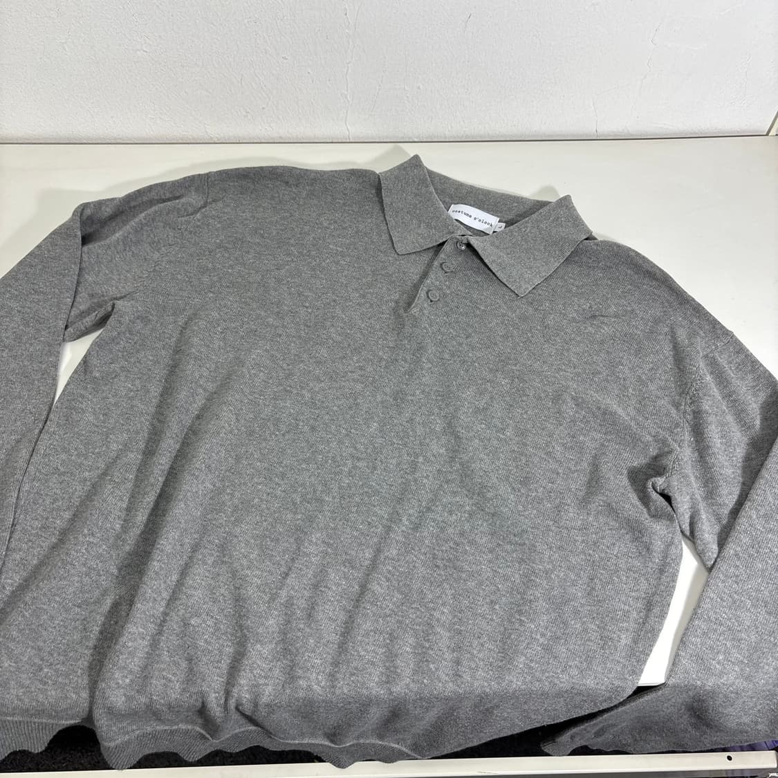 L 커스텀어클락 그레이 카라넥 니트 상품이미지2