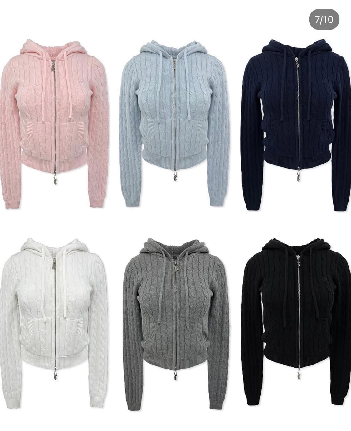 페일제이드 니트 후드집업 PJ cotton knit zip-up 블랙 상품이미지1