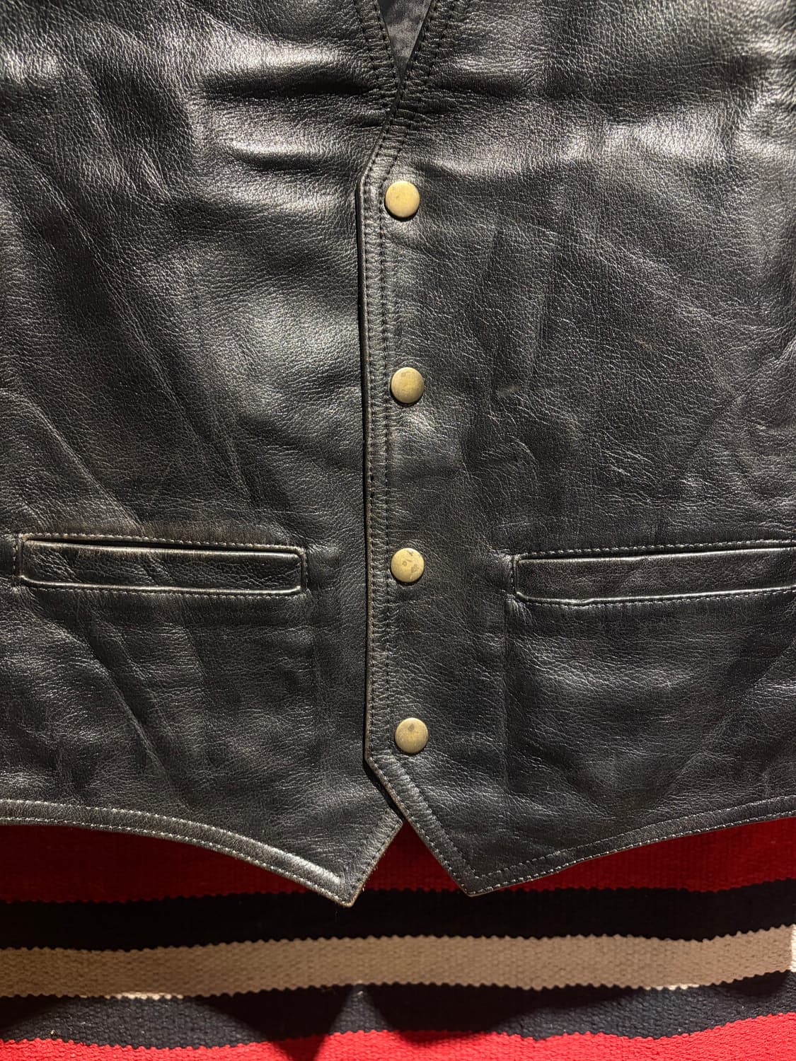 Western cow leather vest / 웨스턴 가죽조끼 상품이미지3