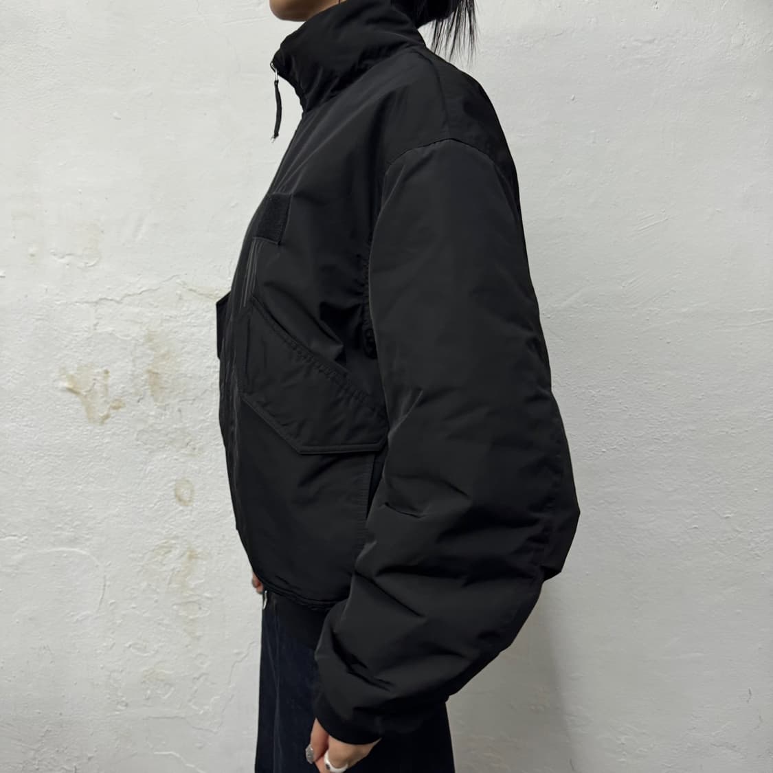 HINSON 블랙컬러 하이넥 패디드 밀리터리 자켓 (M) 상품이미지2