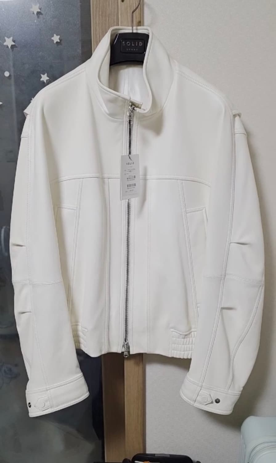 솔리드옴므 화이트 레더 자켓 상품이미지1