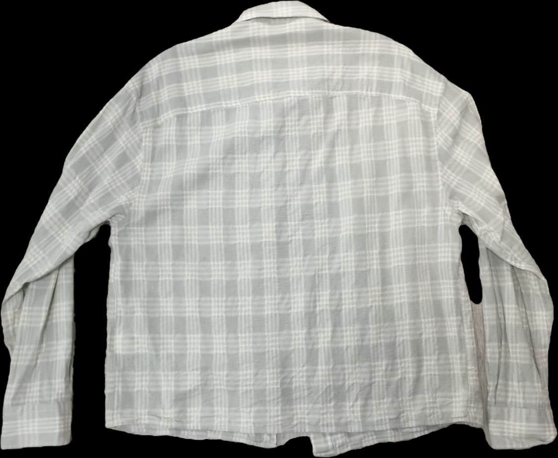 자라 체크스트럭처 셔츠 S 워터그린 상품이미지2