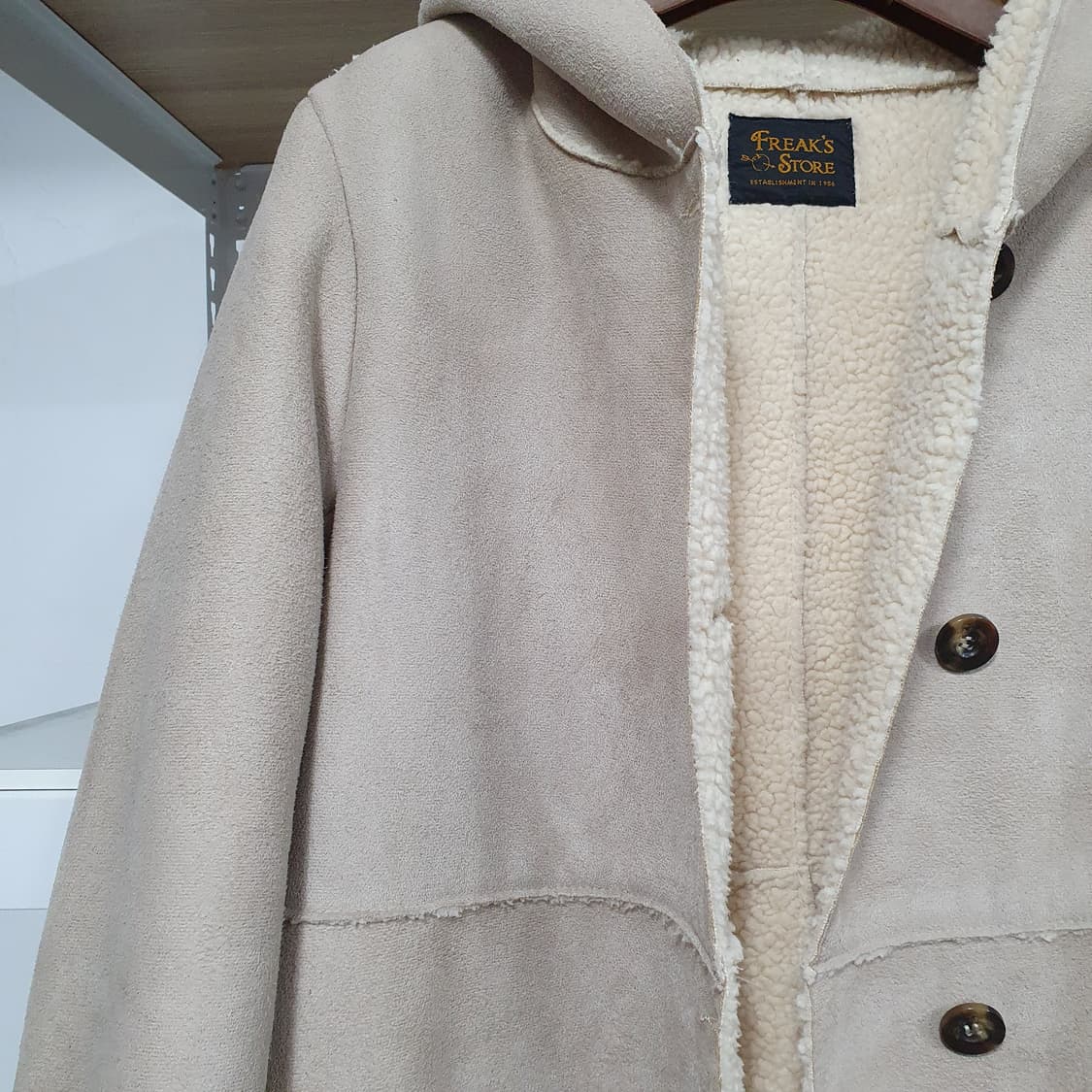 빈티지 모리걸 그레이 베이지 그레이지 무스탕 상품이미지4