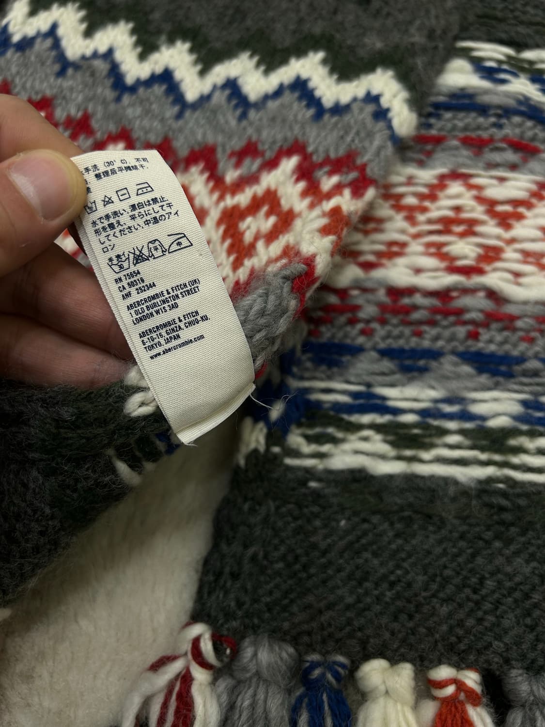 아베크롬비 패턴 울 롱 머플러 상품이미지3