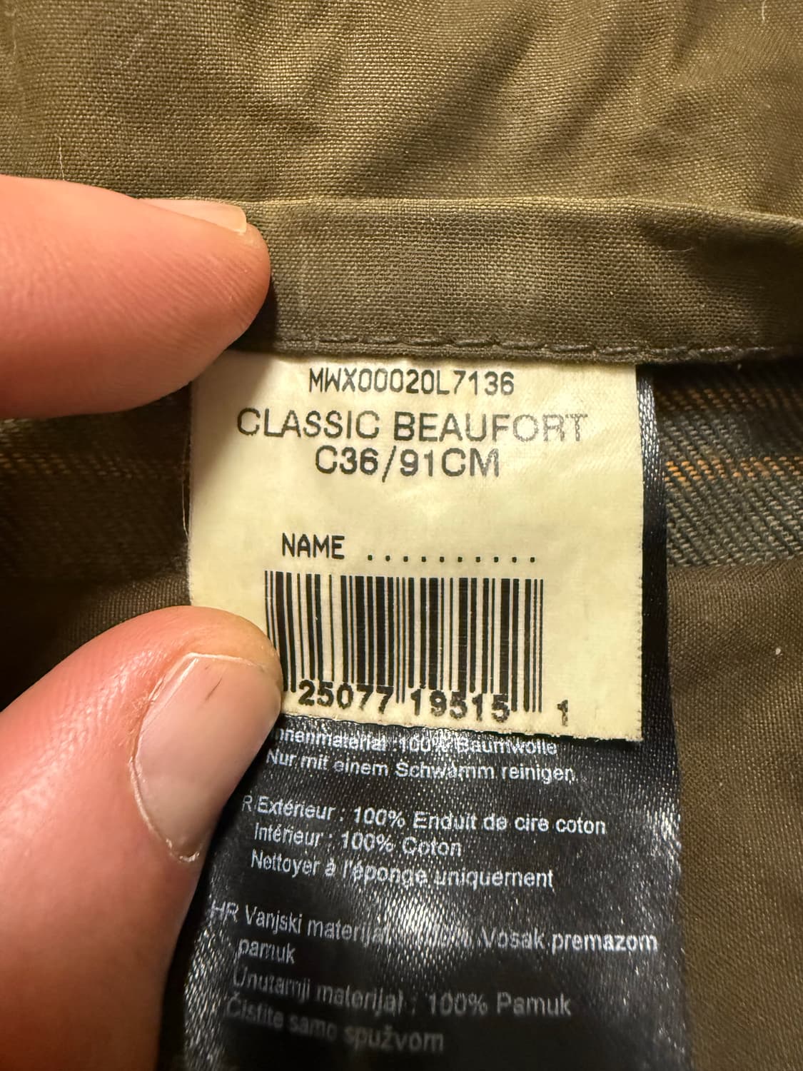 바버 클래식 뷰포트 Classic Beaufort 올리브 C36(91cm 상품이미지10