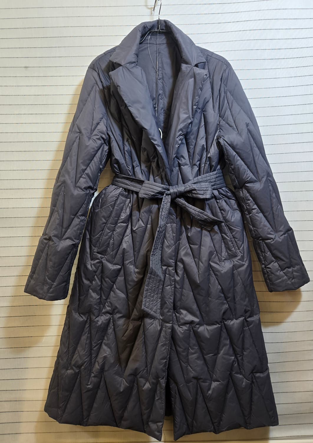 퀼팅 롱 패딩 코트 허리 벨트양면 상품이미지1