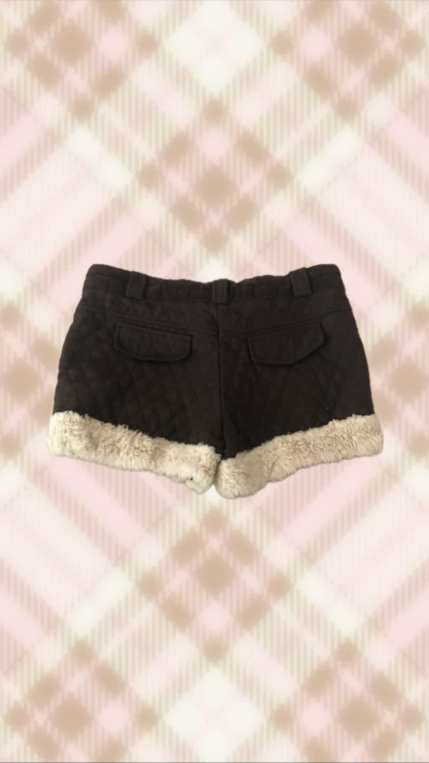 브라운 퍼 숏팬츠 반바지 로우라이즈 라떼 히메 갸루 러블리 로걀 빈티지 상품이미지2