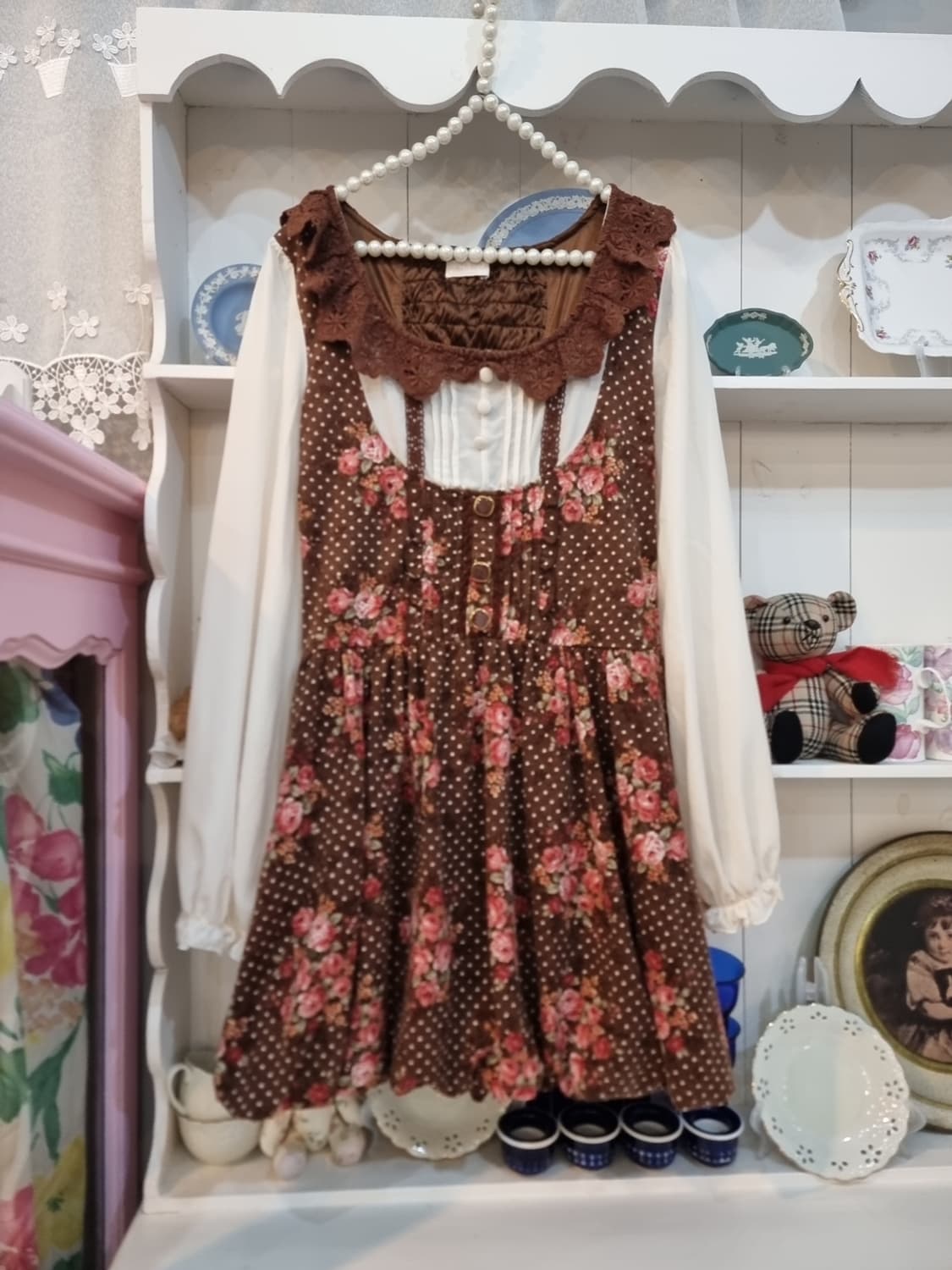 LIZ LISA 초콜릿로즈 도트원피스 상품이미지1