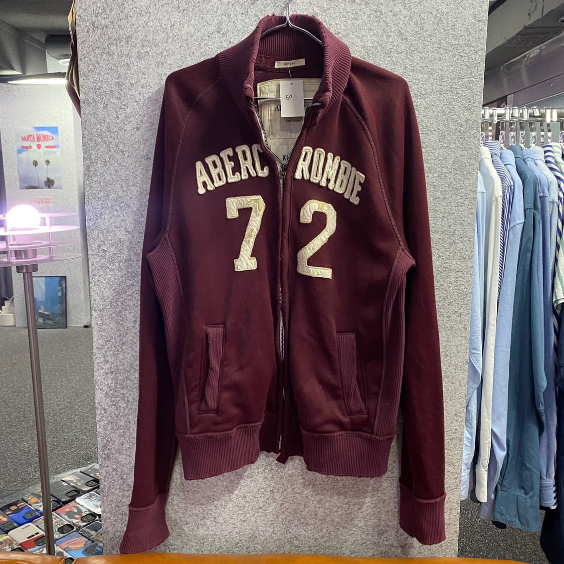 아베크롬비 빅로고 버건디 집업 B3134 상품이미지2
