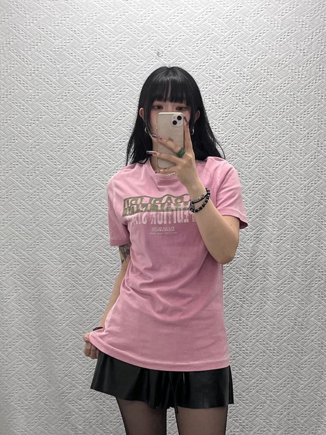 나파피리 Y2K 레트로 00's 딸기 말차라떼 반팔티 90 C11780 상품이미지2