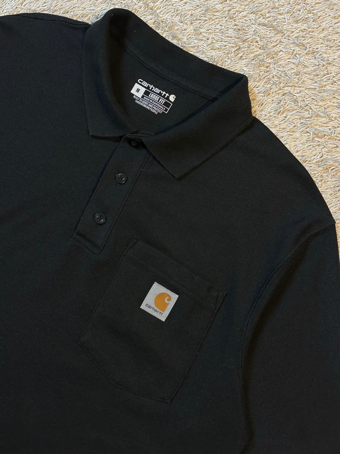 칼하트 CARHARTT 루즈핏 포켓 반팔 카라티 블랙 상품이미지2