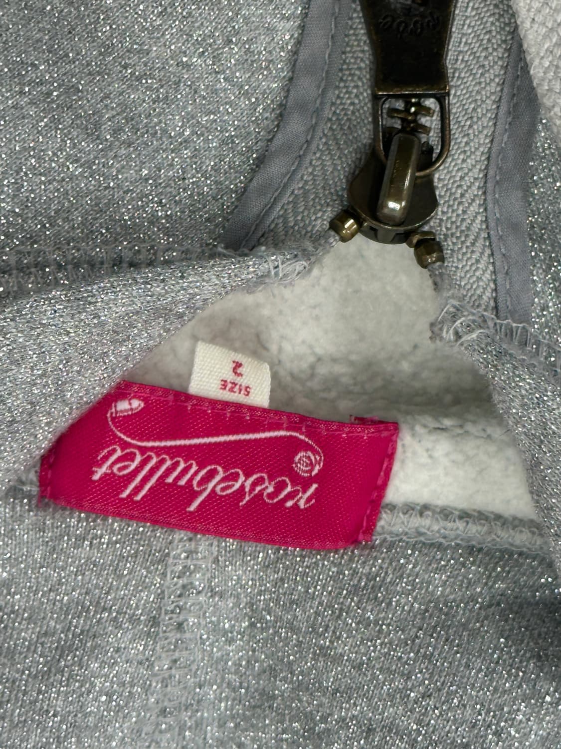 히메갸루 셔링 펄 포인트 롱 그레이 유니크 Y2K 기모  후드집업 상품이미지4