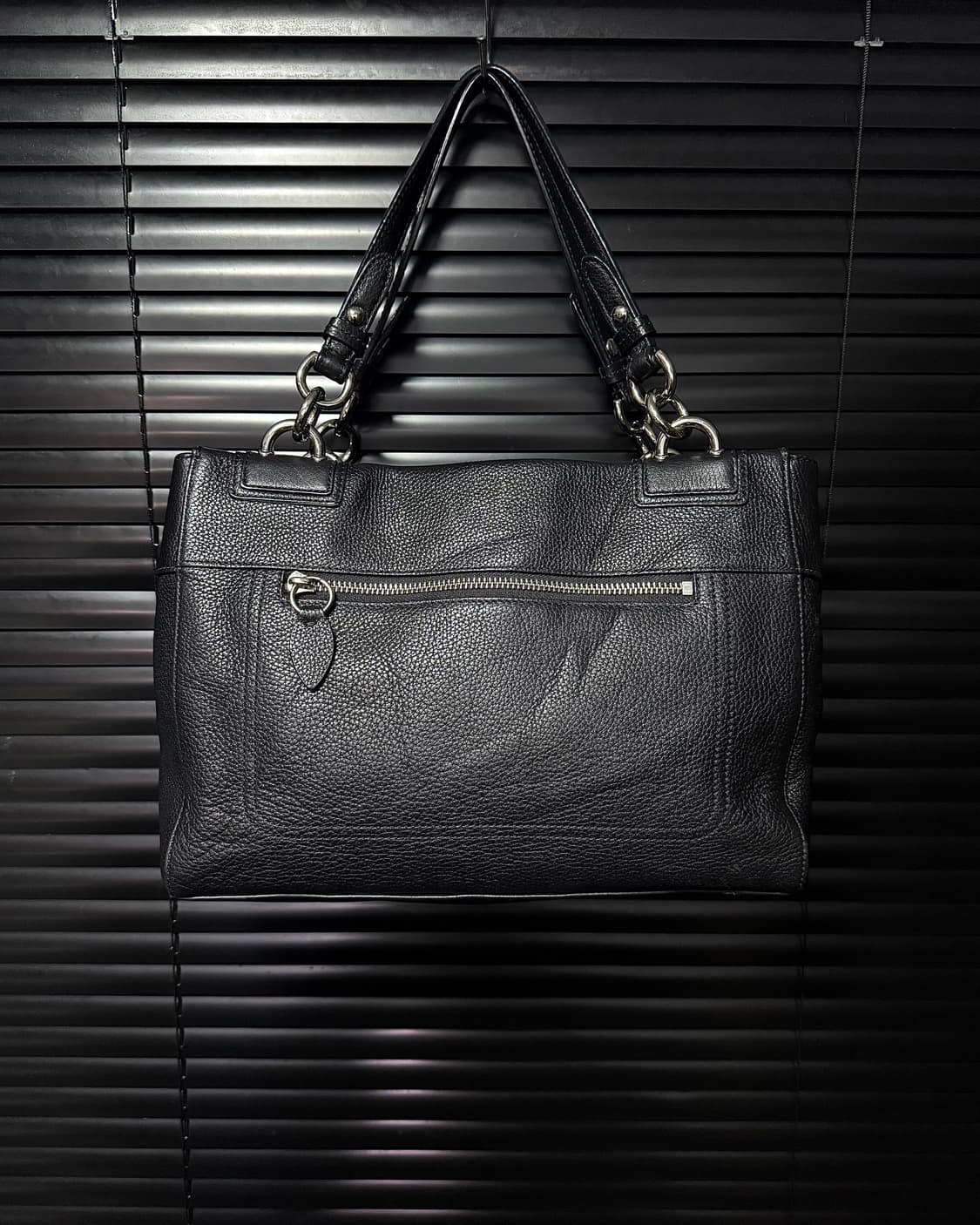 코치 체인 가죽 블랙 숄더 사첼백 핸드백 토드백 첼시백 락 시크 고스펑크 상품이미지7