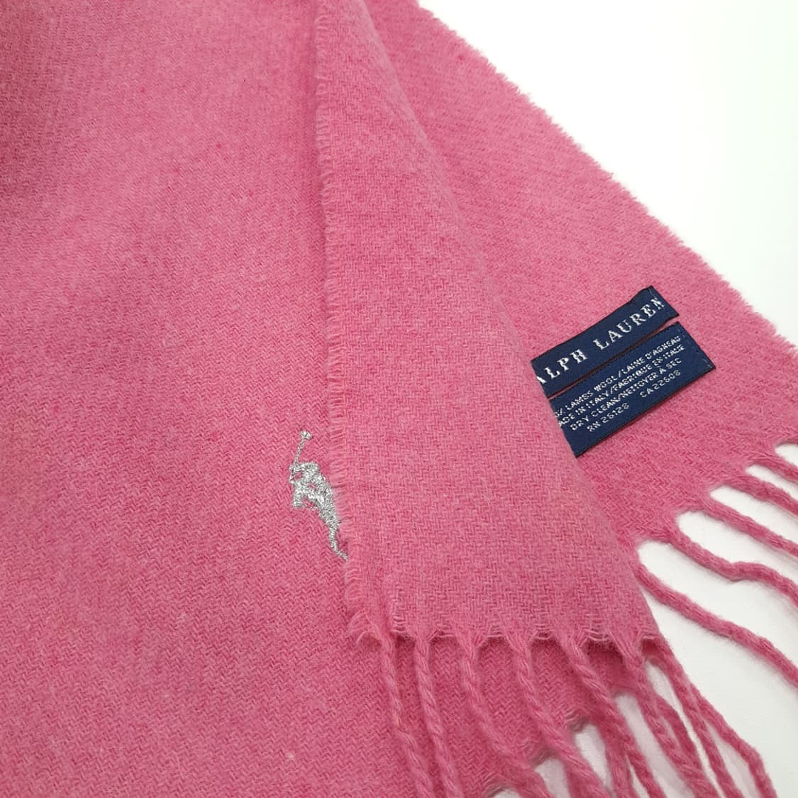 MX204 폴로 랄프로렌 핑크로즈 실버포니 램스울 목도리 머플러 상품이미지5