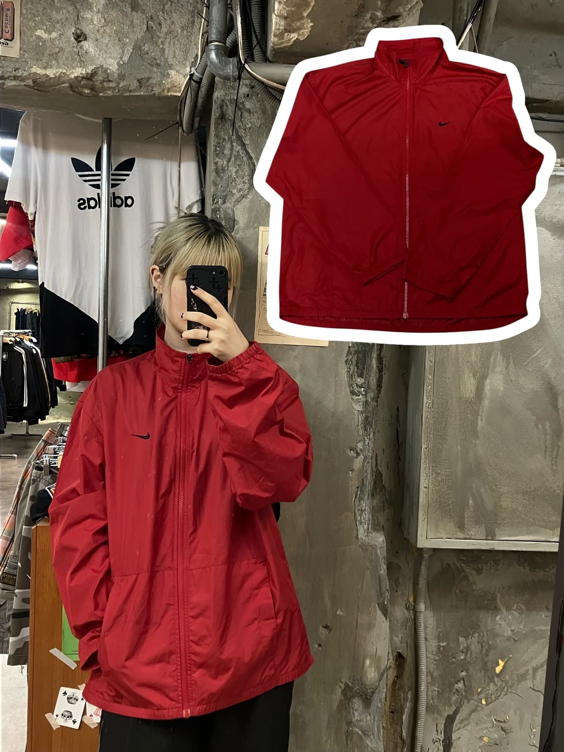 나이키 바람막이 레드 XL  #csz1124 상품이미지1