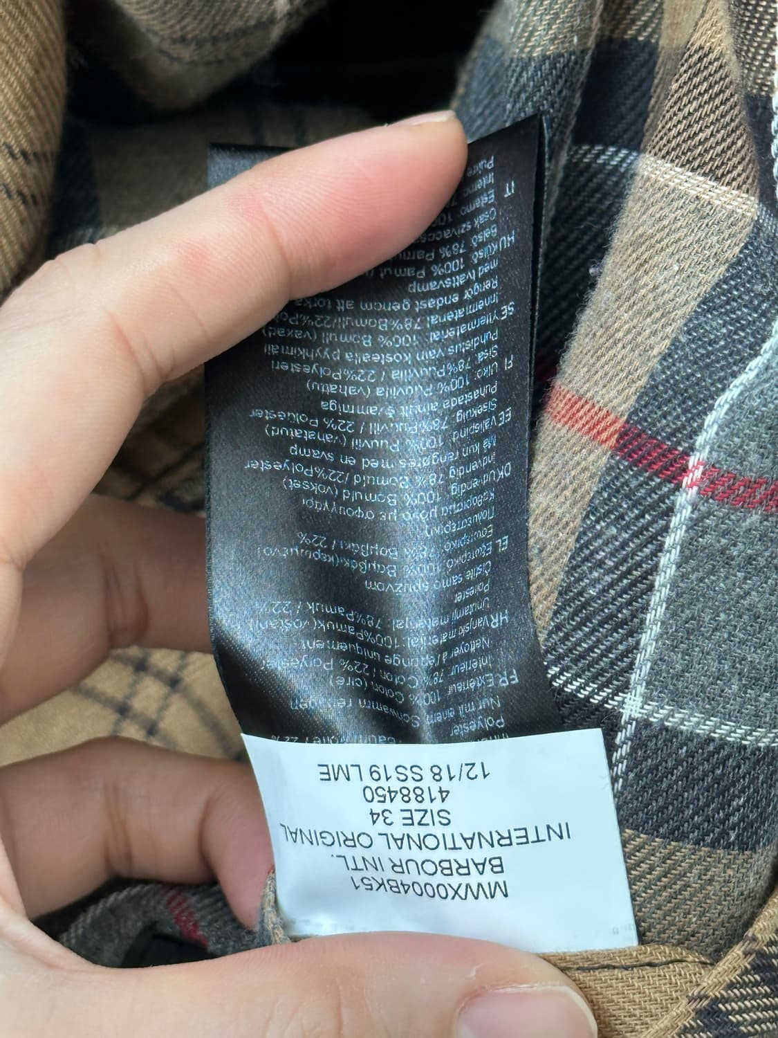 바버 인터네셔널 왁스 자켓 34사이즈 상품이미지4