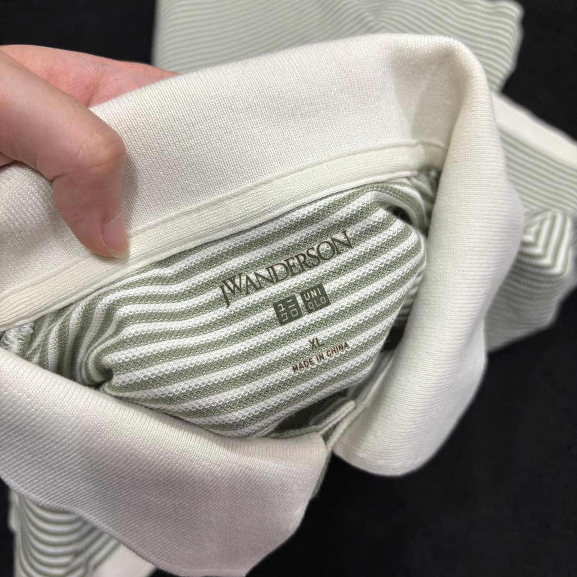 XL 유니클로 X JW앤더슨 스트라이프 PK 반팔 카라티 상품이미지4