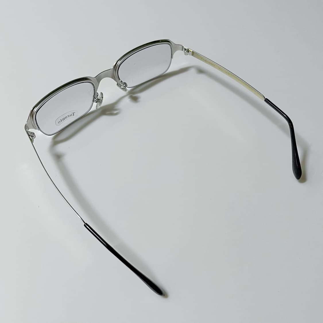 빈티지 실버 무광 반무테 안경 상품이미지6