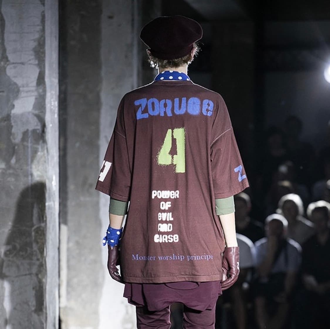 언더커버 19ss 도트 스카프 블루 상품이미지4