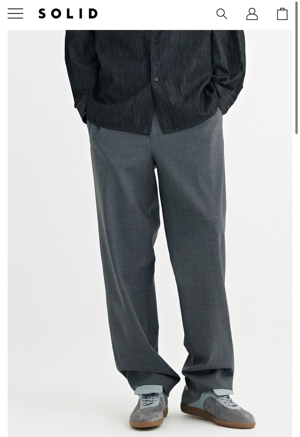 [35-37] (새상품) 솔리드옴므 26ss 밴딩 세미와이드 슬랙스 상품이미지1