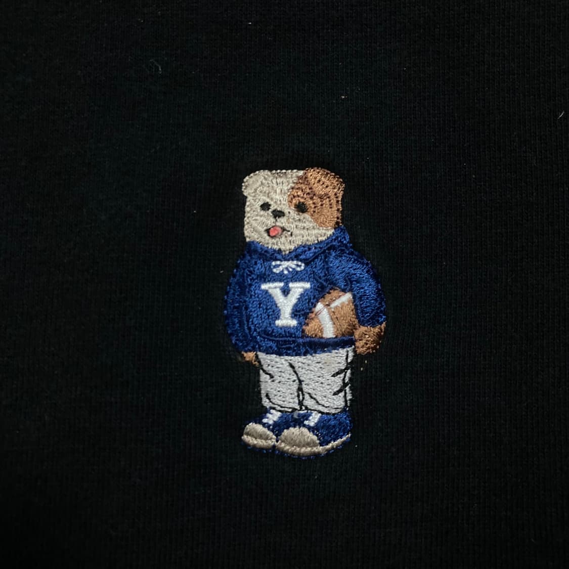 예일 스몰 로고 블랙 미니멀 후드 집업 상품이미지2