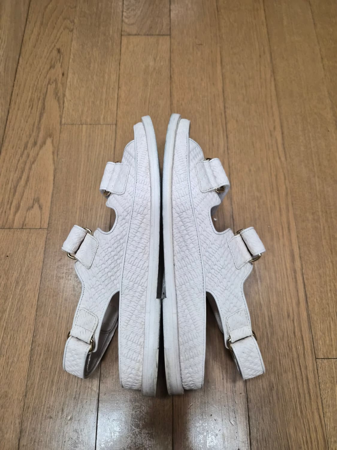 (정품) 샤넬 벨크로 샌들 37 (명품 여자 신발 슬리퍼 뮬 스니커즈) 상품이미지5