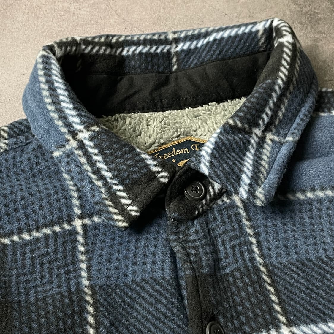 FREEDOM 빈티지 블루 체크 플리스 셰르파 셔츠자켓 A00467 상품이미지2