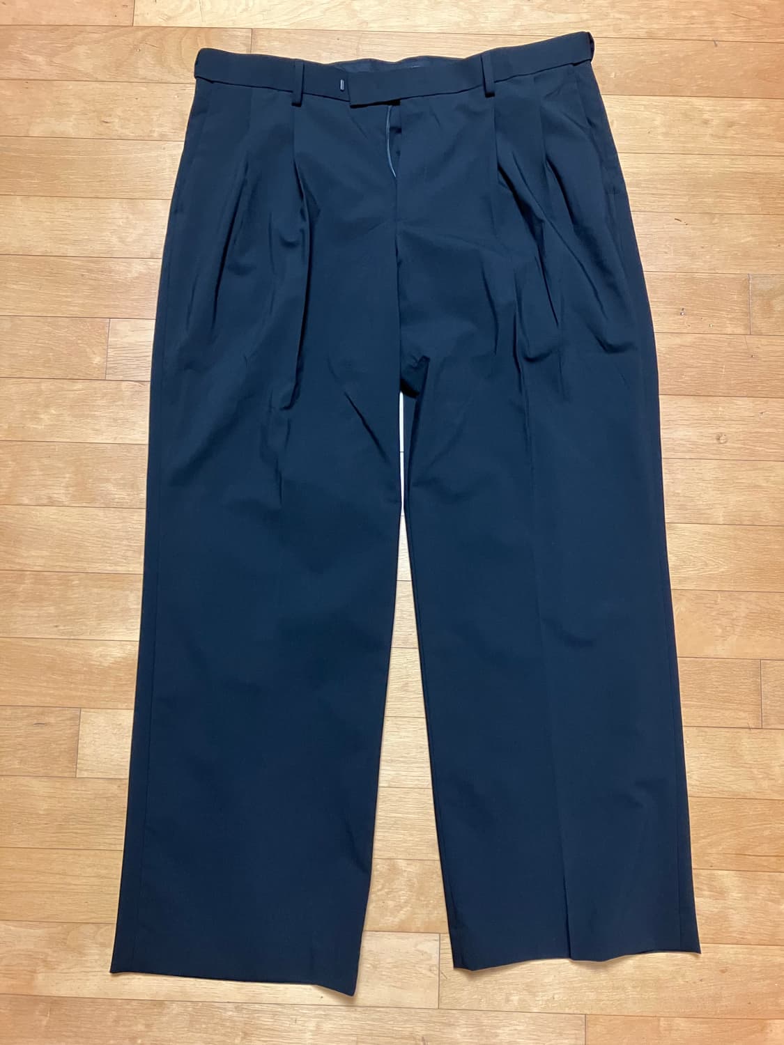 무신사 스탠다드 리얼 와이드 히든 밴딩 슬랙스 [블랙] 36 상품이미지2