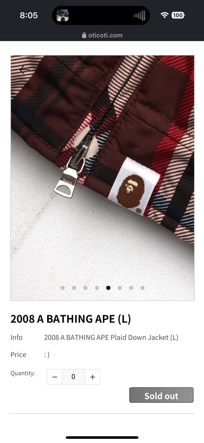 2008 Bape 패딩 M사이즈 상품이미지3