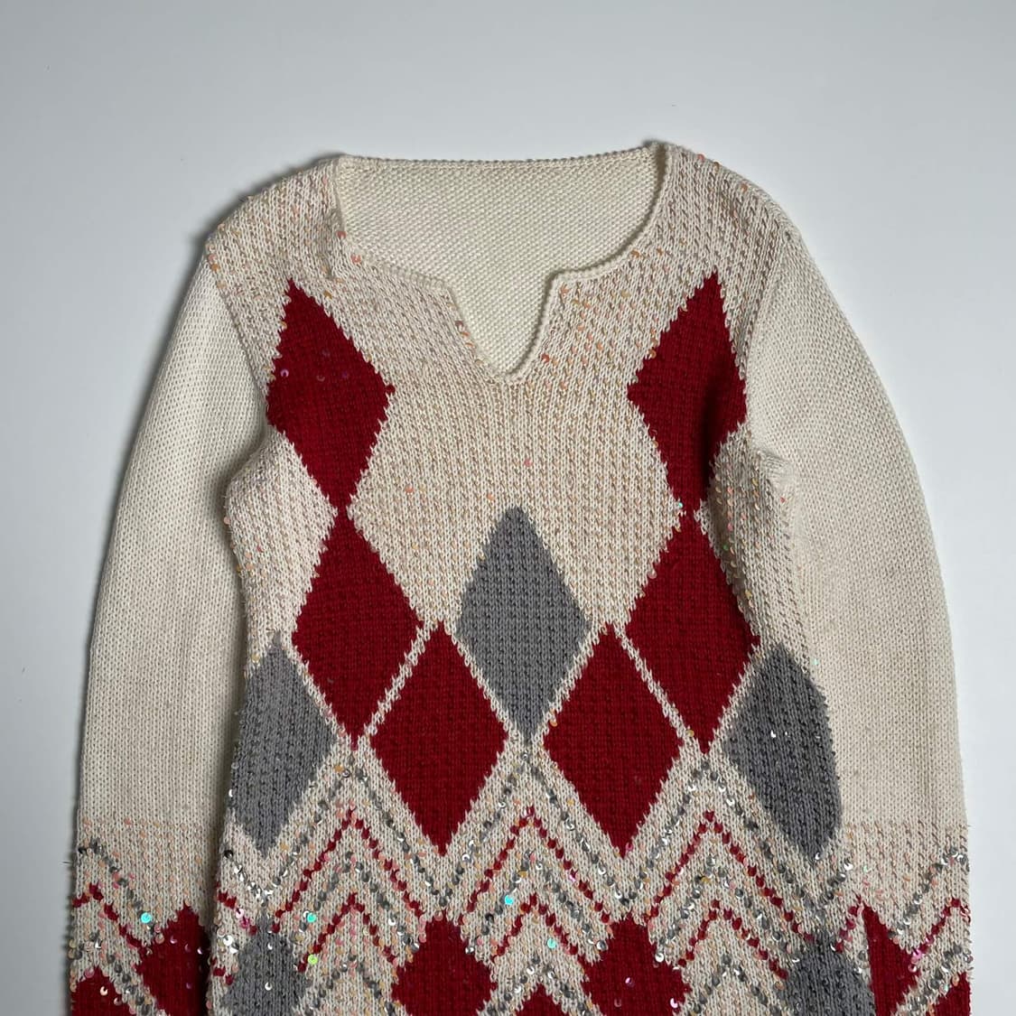 아가일 비즈 울 블렌드 니트 상품이미지2