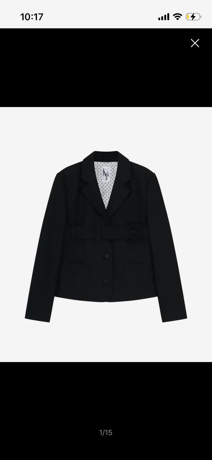 카시코 Ribbon Belted Preppy Jacket Black S 상품이미지1